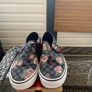 Vans Asher Flowers & Checks Women’s Slip On Shoes